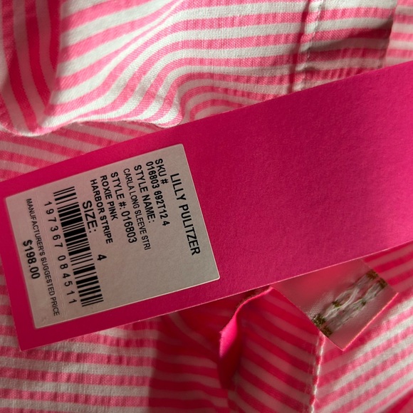 NWT Lilly Pulitzer Carla Harbor Striped Dress Roxie pink size 4 preppy flirty - Picture 9 of 13